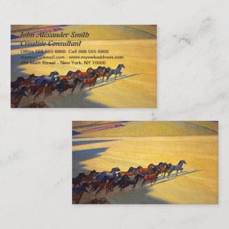 Cartão De Visita Cavalos selvagens de Nevada por Maynard Dixon