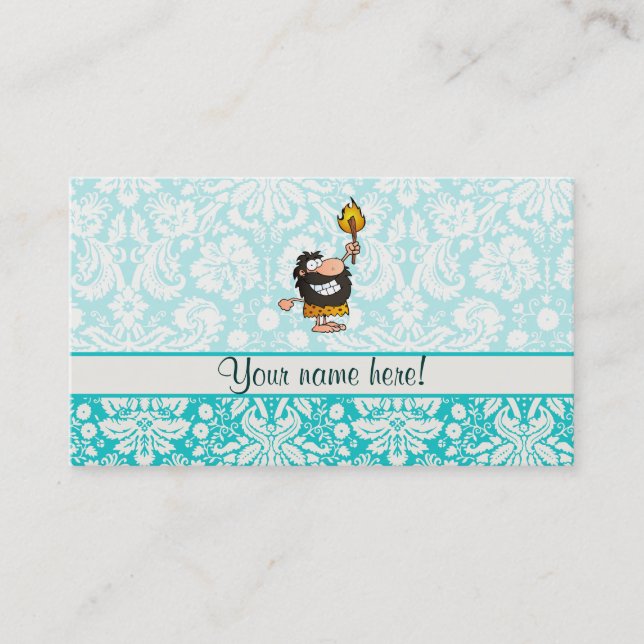 Cartão De Visita Caveman; Fofo (Frente)