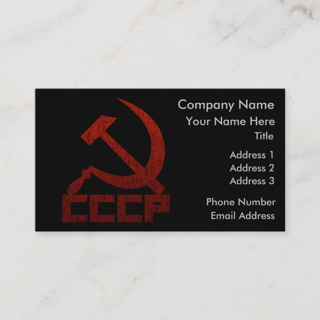 Cartão De Visita CCCP Foice e Martelo (Frente)