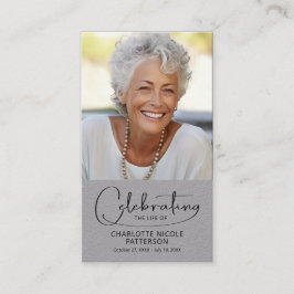 Cartão De Visita Celebration of Life Photo Bookmark Prayer Card