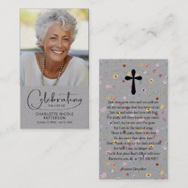 Cartão De Visita Celebration of Life Photo Bookmark Prayer Card