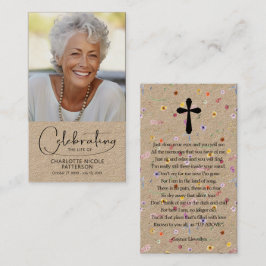 Cartão De Visita Celebration of Life Photo Bookmark Prayer Card