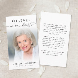 Cartão De Visita Celebration of Life Photo Funeral Prayer Card