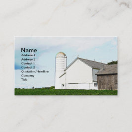 Cartão De Visita celeiro de madeira branca e silo