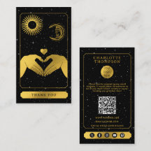 Celestial Tarot Hairdresser Negro Dourado Obrigado