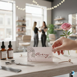 Cartão De Visita Celestial Tarot Pink Lines Cabelo Salão Clássico