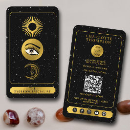 Cartão De Visita Celestial Tarot Sun Moon Eyebrow Especialista