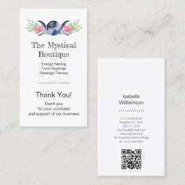 Cartão De Visita Célestial Tripla Deusa da Lua Código QR Obrigado B