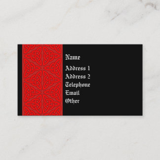 Cartão de visita celta - vermelhos