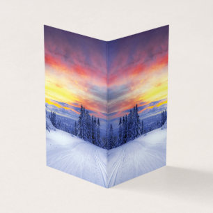 Cartão De Visita Cenário de inverno