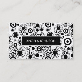 Cartão De Visita Cenário de pontos preto e branco