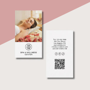 Cartão De Visita Centro de Bem-Estar Spa Logotipo Personalizado Fot