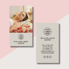 Cartão De Visita Centro de Spa de Bem-Estar Mídia Social de Foto de