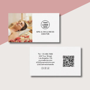 Cartão De Visita Centro de Spa e Bem-Estar Logotipo Personalizado F