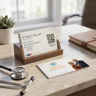 Cartão De Visita Centro de Terapia Geriátrica Branco Simples