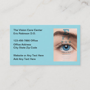 Cartão De Visita Centro de Visão Médica de Cuidados de Olhos