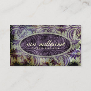 Cartão De Visita Centro mais escuro roxo dourado de Vin Millésimé