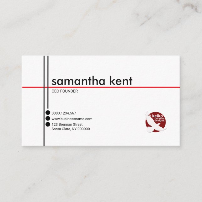 Cartão De Visita CEO liso branco elegante da mulher de negócios (Frente)