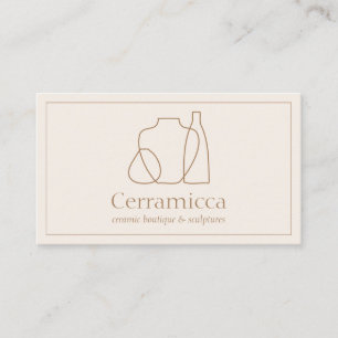 Cartão De Visita Cerâmica de Vase de Escultura Porcelana de fabric