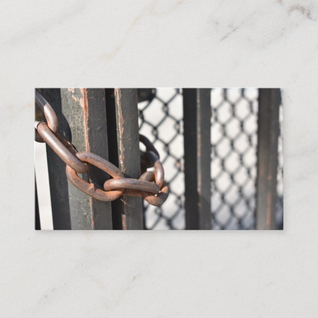 Cartão De Visita Cerca de Link de Cadeia Metálica Original NYC (Frente)