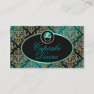 Cartão De Visita Cerceta preta divina de 311 cupcakes