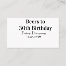 Cervejas para o 30º aniversário nome data homem el