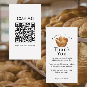 Cartão De Visita Cesta de Pão Rústico Deixe uma Avaliação QR Code