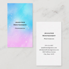 Cartão De Visita Céu Gradiente de Pastel Rosa e Azul