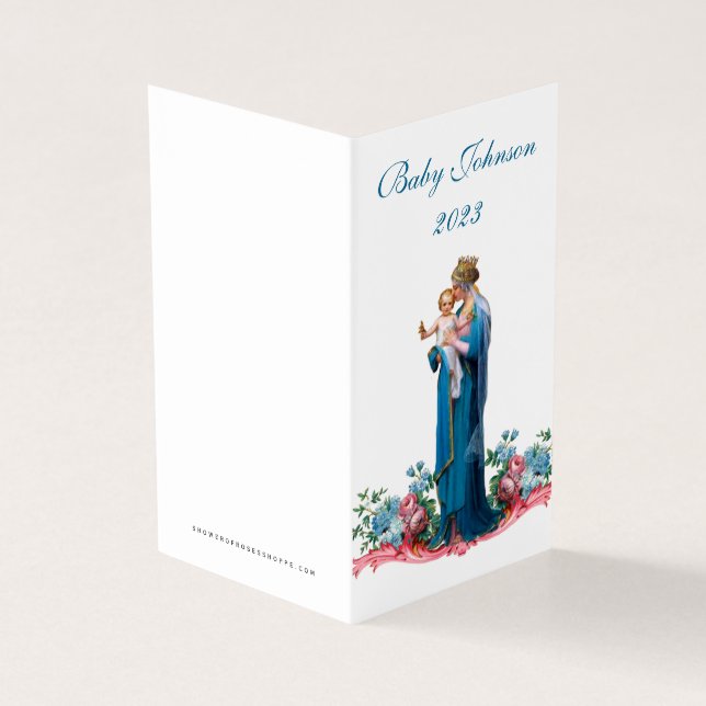 Cartão De Visita Chá de fraldas Vela Oração Religiosa Católica (Exterior)