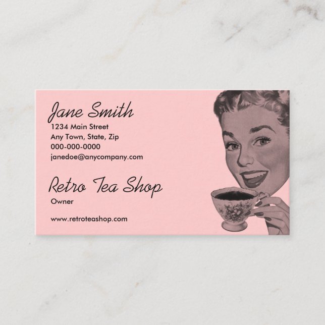 Cartão De Visita Chá retro (Frente)