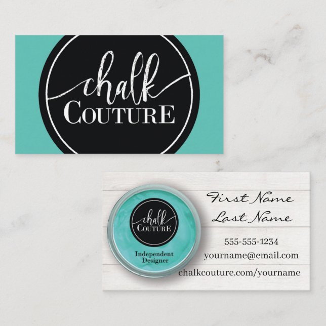 Cartão De Visita Chalk Couture Custom Business Card (Frente/Verso)