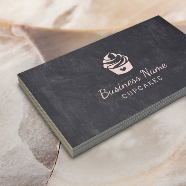 Cartão De Visita Chalkboard de pastelaria de pastelaria de bolos de (Criador carregado)