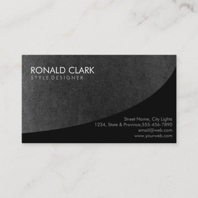 Cartão De Visita Chalkboard Professional Black Plain (Frente)