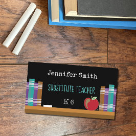 Cartão De Visita Chalkboard Substitute Teacher Business Cards