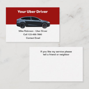 Cartão De Visita Chamada de Carona de Motorista Uber Moderno