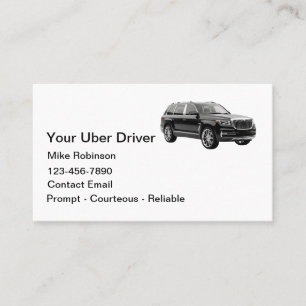 Cartão De Visita Chamada de Carona de Motorista Uber Simples e Sofi