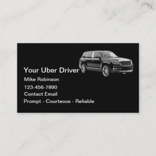 Cartão De Visita Chamada de Carona de Motorista Uber Simples e Sofi