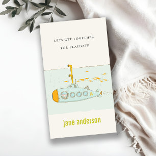 Cartão De Visita Chamada de Encontro do Menino Monograma do Submari