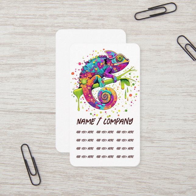 Cartão De Visita Chameleon Paint mantém estilo aquarela (Frente/Verso In Situ)