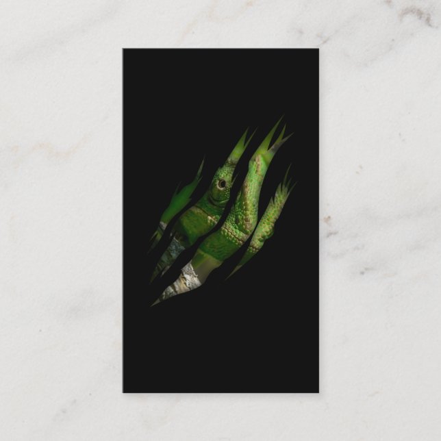Cartão De Visita Chameleon Torn Art Animal Lizard (Frente)