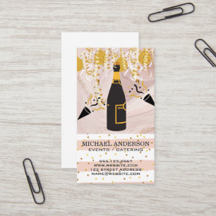 Cartão De Visita Champagne / Confetes e Balões