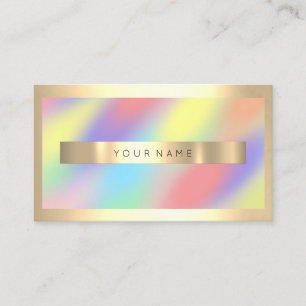 Cartão De Visita Champaign Dourado Holograph Ombre Luxury VIP