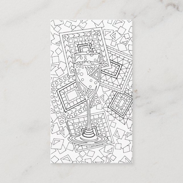 Cartão De Visita Champanhe CL01 | Mixologista Bartender Evita Diver (Frente)