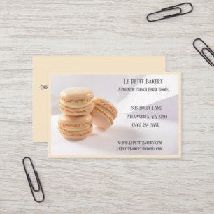 Cartão De Visita Champanhe padeiro pastelaria Vanilla Macaron