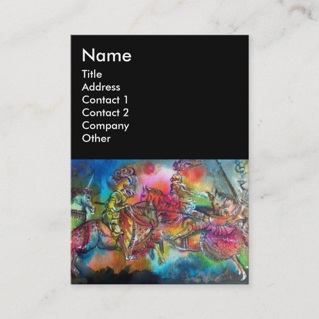 CARTÃO DE VISITA CHANSON DE ROLAND/ COMBATE DE KNIGHTS NO TURNO (Frente)