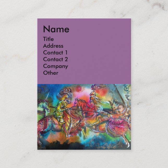 CARTÃO DE VISITA CHANSON DE ROLAND/ COMBATE DE KNIGHTS NO TURNO (Frente)