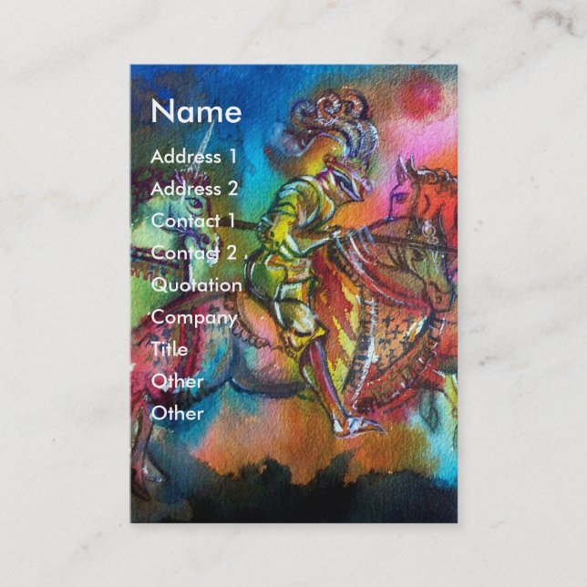 CARTÃO DE VISITA CHANSON DE ROLAND/ COMBATE DE KNIGHTS NO TURNO (Frente)