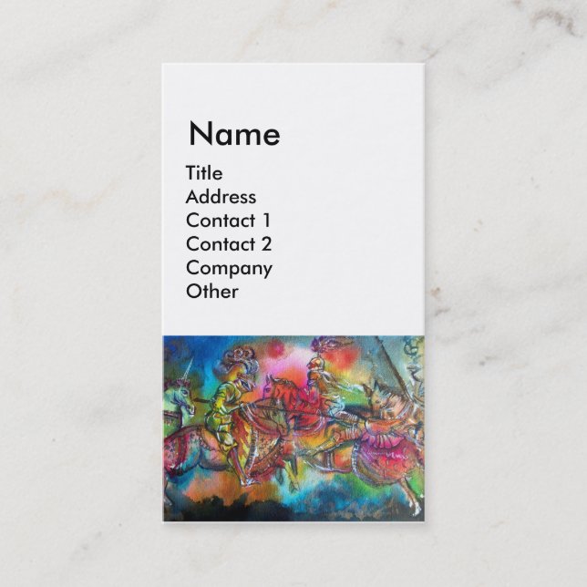 CARTÃO DE VISITA CHANSON DE ROLAND/ COMBATE DE KNIGHTS NO TURNO (Frente)