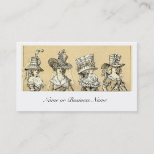 Cartão De Visita Chapéus à moda do roupa da forma das mulheres