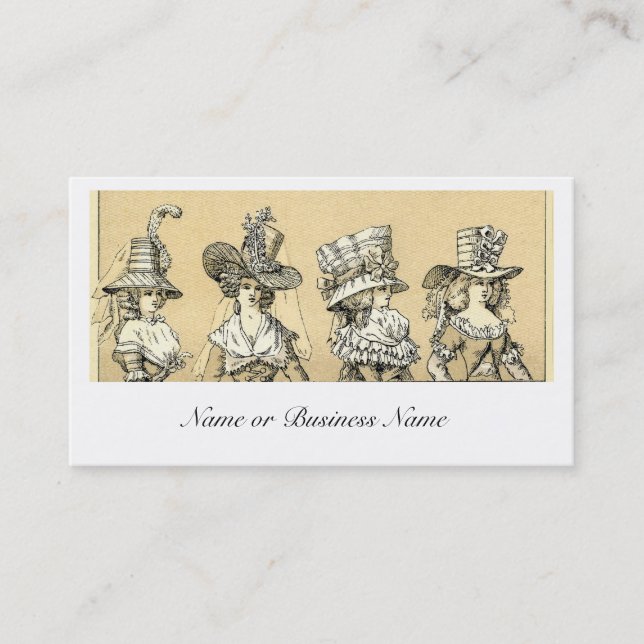 Cartão De Visita Chapéus à moda do roupa da forma das mulheres (Frente)